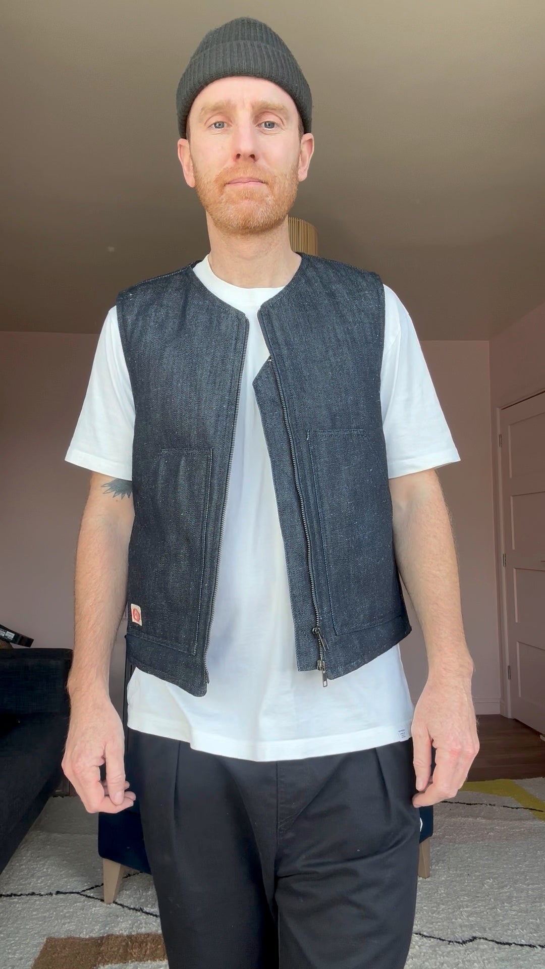 Lined Denim Vest