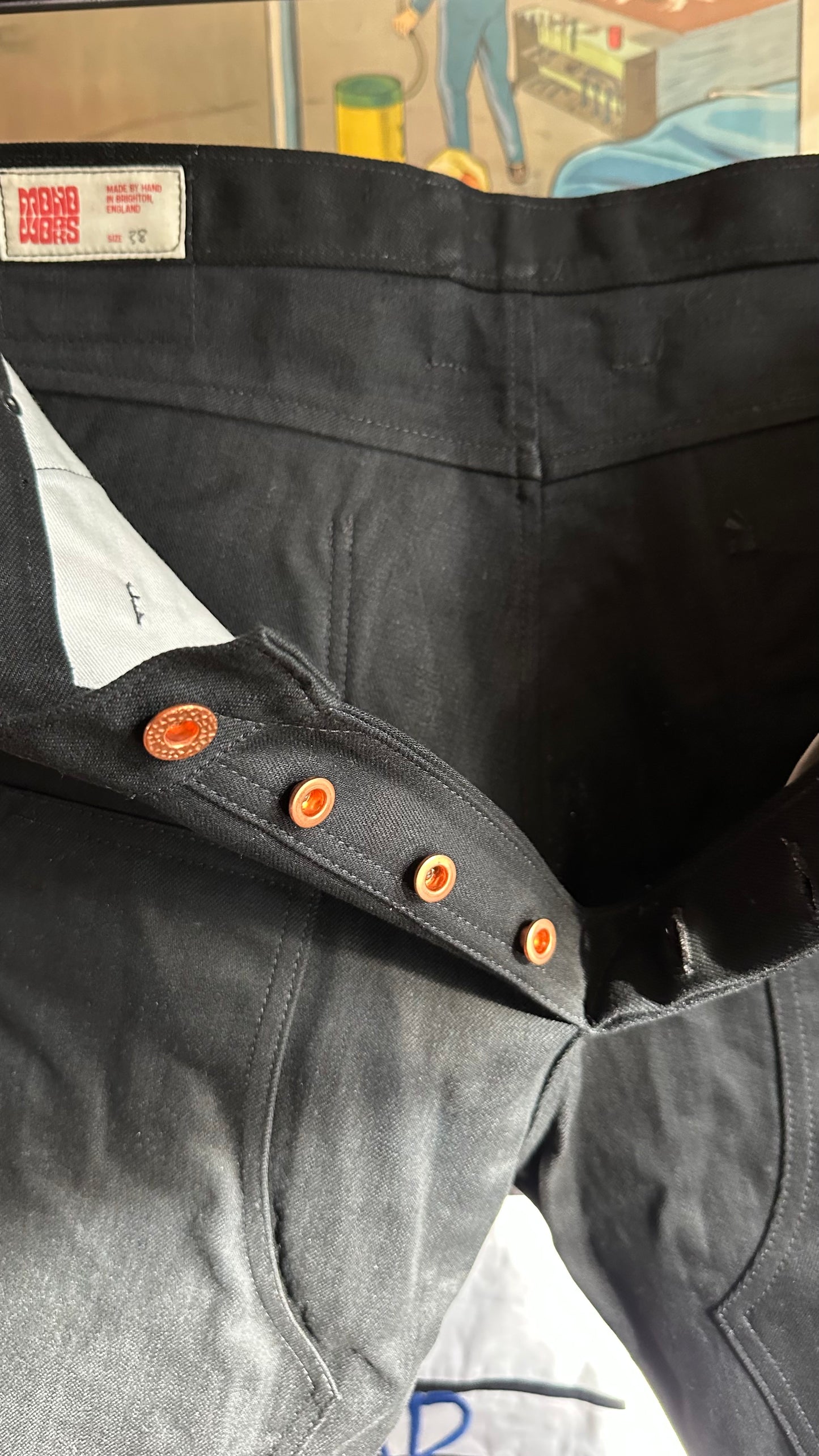 Double Front Work Jeans- BLACK RS66
