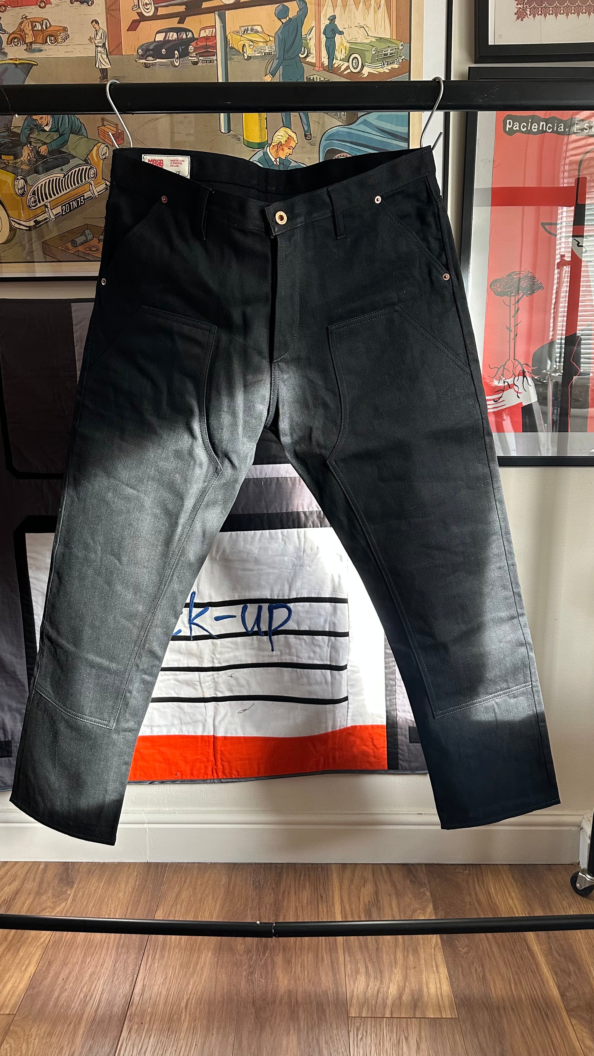 Double Front Work Jeans- BLACK RS66